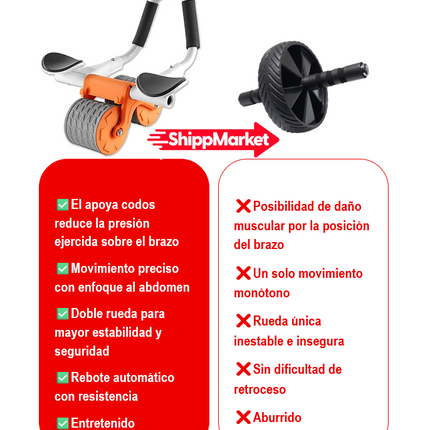 RODILLO DE DOBLE RUEDA PARA ABDOMEN